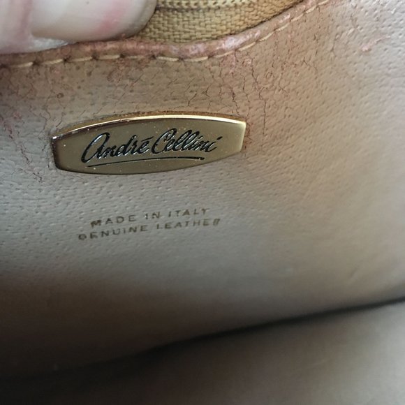 Vintage Andre Cellini Floral Tapestry Leather Shoulder Bag Hinged Opening ITALY - Picture 3 of 6